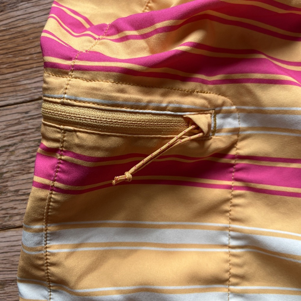 PATAGONIA Men Swim Shorts Sz 32 Orange Stripes Board Shorts Surf Swim Summer - Picture 4 of 7